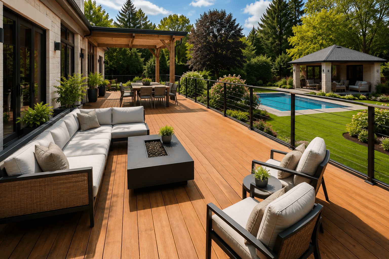 Custom deck by Gabriele Contracting.