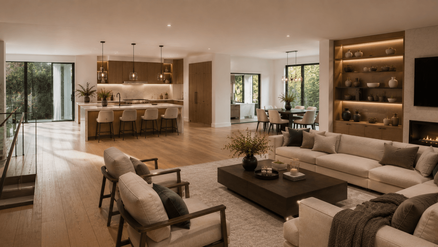 Basement living space renovation by Gabriele Contracting.